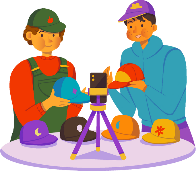People on Social Media Online Sellers Doing Live Stream